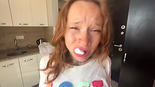 Teen Redhead Girl with Stepdaddy on Vacation