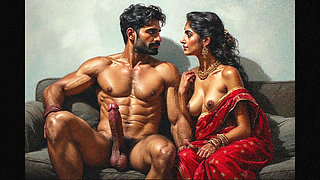 Wife sharing her husband's cock with her neighbour aunty