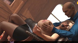 Hentai babe Misskitty2k in wild anime sex with hooter-sling action