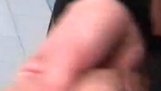 Big titted brunette gets banged in the bathroom