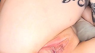 Blonde tight pussy babe has solo toy fun