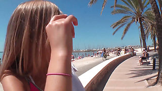 Young horny blonde bitch fucked