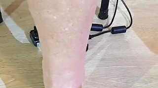 Sexy tapping in green heels and open toes.