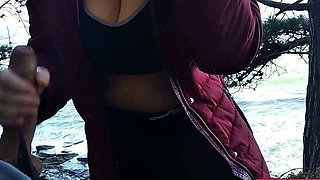 Public Blowjob with a View: Amateur Couple Almost Caught!