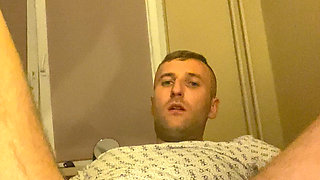 Polish hot Man is in his room solo cock Play