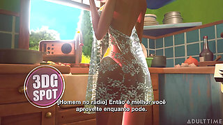 3DGSPOT - Tiny Trans Fucks With Giant Busty Trans! PORTUGUESE SUBTITLES! UNCENSORED SEX!