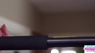 Petite Stepsisters Double Team Stepbro Cock For Hot Cumshot Swap