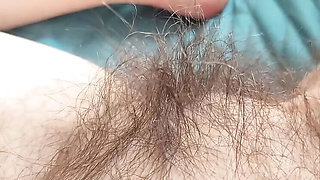 Hairy Russian MILF GinnaGg Fingers Her Wet Pussy Close-Up - Solo Masturbation