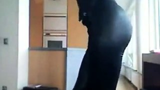 Smoking Hot Brunette Milf in Latex Catsuit and Boots