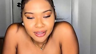 Glamour babe with big boobs masturbates in lingerie