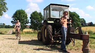 Big Boobed Blonde French Whore Fucked Hard on the Farm