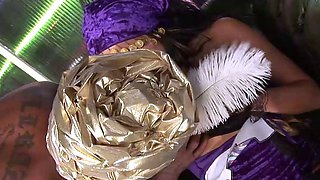 Horny bi-racial twat penetrating finishes with a gorgeous