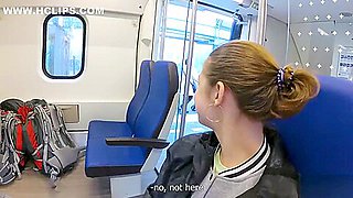Real Public Blowjob in the Train POV Oral Creampie by MihaNika69