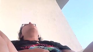 WildEnglishBBW rubbing my cilt fingeirng my pussy & ass on my balcony