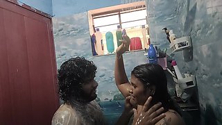 Desi Couple Saree Bath with Sex Day After Marriage