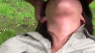 The sexy slut opens her deep ass to a long cock before letting her taste the hot cum