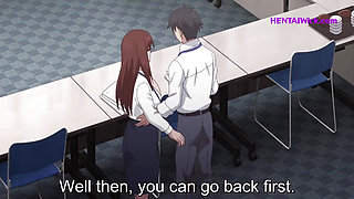 Hard Doggy at Work with my Shy Colleague, It's to Loud - Hentai Anime, ENG Sub