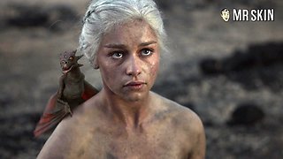 Check out this burnt but alive beauty Emilia Clarke flashing tits