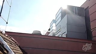 Husband Of My Friend Cum In My Mouth Outside On The Roof