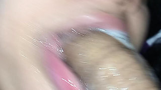 THE BEST AND MOST INSANE POV, showing her hot spit drip down his hard horny cock
