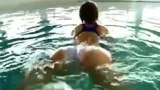 Chinese girl in the pool
