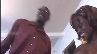 Black French slut with big tits fucked hard after the gym