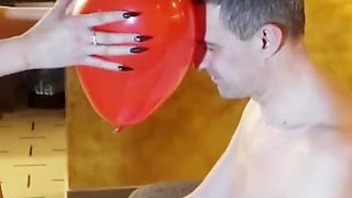 Balloon punishment - BDSM slave