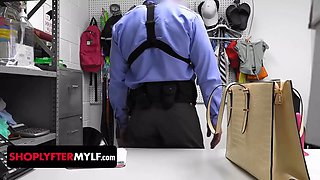 Danny Steele and her stepdaughter get frisky in the back office for a deep-dicking search