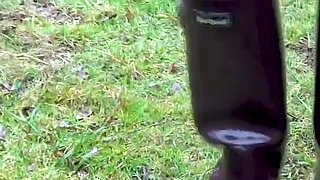 Welly Sploshing in Boots and No Panties!