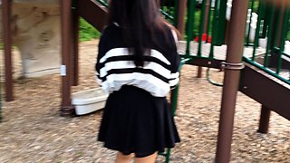 Amateur skater girl outdoor in public fucking for money