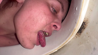 Licking Toilet Till Orgasm