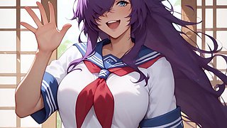 Edging contest with Kan'u Unchou - manga porn JOI featuring facesitting and female domination