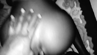 Beautiful 18 Yo Lets Black Man Cum on Her Bald Black Ass and Belly - Pussy and Anal Creampie