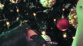 Christmas Special: Red Lingerie, Mask, and a Christmas Tree