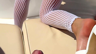 Outdoor Shoejob & Footjob on a Boat with Long Toenails - Ocean Vibes & Cum on Feet
