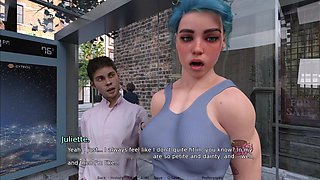 Kissed My Gorgeous Futa Girlfriend Juliette Before Boarding on Bus in Public