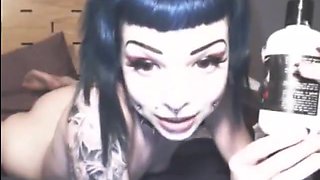 Pierced and tattooed alien princess enjoys human sex toys