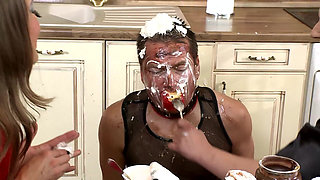 Submissive Slave Covered in Messy Delight