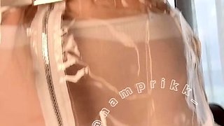 Blonde tight pussy babe solo toy fun in glamour masturbation