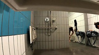 Sexy amateur milf caught naked on hidden shower camera