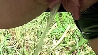 Piss Outdoors Dripping Wet Pussy Squirting Pee MILF