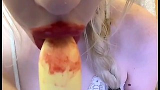 Dildo Sucked Elza Cum