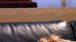 Blonde Secretary Care, Start with Deep Throat, Pussy Riding