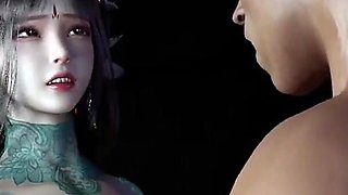 3D Cute Asian Babe Wearing Sexy Dress Got Fucked by Huge Cock