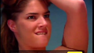 Brunette teen gets dick on pool table