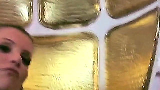 Stina Stone Femdom Feetworship Barefeet Licking Foot Gagging by German Mistress in Leather Gloves Part 1