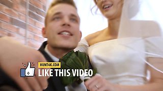 Steve Q & Sarah Kay get down and dirty in a POV wedding dress cuckold video