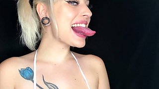 Big Boobed Blonde Masturbates With A Dildo In The Bathroom