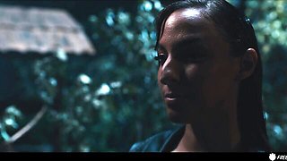 Freeze time scene with attractive Amirah Adara and Sam Bourne from Freeze