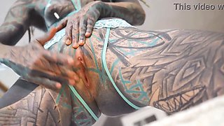 Heavily Tattooed Girl Intense Ass Fucking